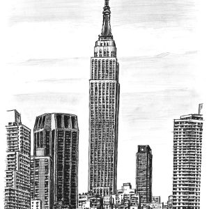 Prints of Empire State Building, NY Drawing