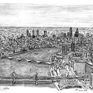Prints of Birds eye view of London from London Eye