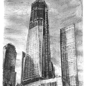 Prints of Freedom Tower in construction Drawing