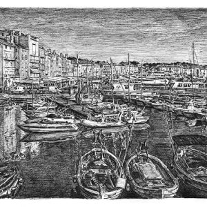 Prints of Saint Tropez Drawing - Urban Artworks