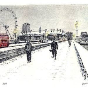 Prints of Snow Scene at Westminster Bridge Drawing