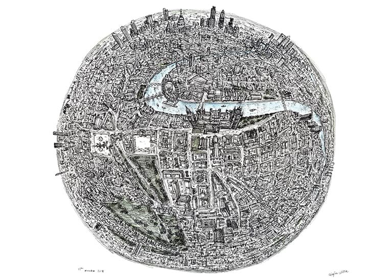 Prints of The Globe of London Drawing