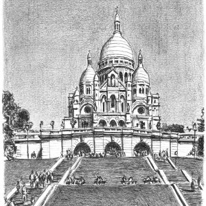 Prints of Sacre Coeur, Paris Drawing