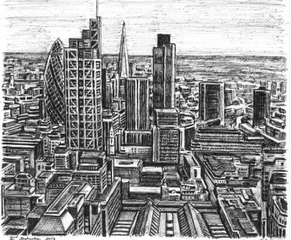 City of London skyline 2013 Drawing