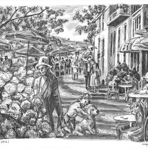 Drawing of Al Fresco - Art for Sale