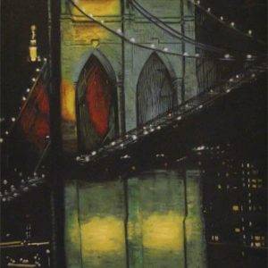 the Original Painting of Brooklyn Bridge, New York