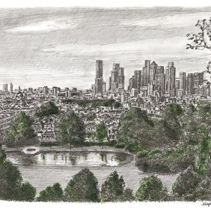 Frame the Limited Edition Canary Wharf Skyline (Limited Edition of 50) by Stephen Wiltshire
