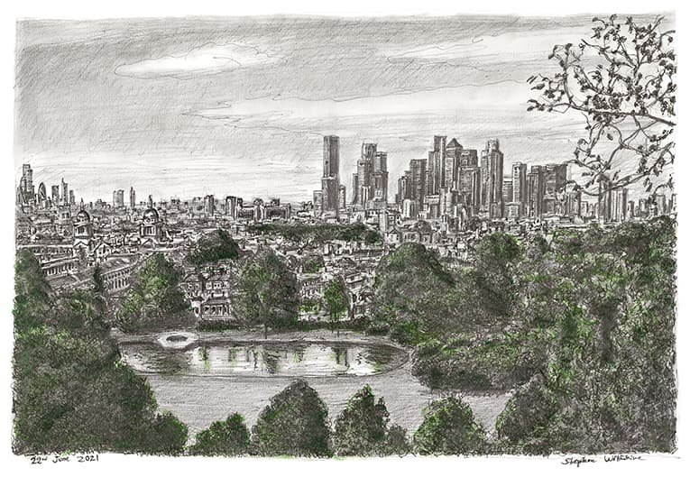 Frame the Limited Edition Canary Wharf Skyline (Limited Edition of 50) by Stephen Wiltshire