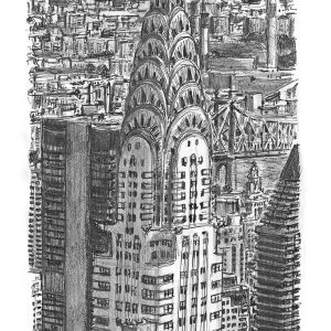Drawing of Chrysler Building, New York