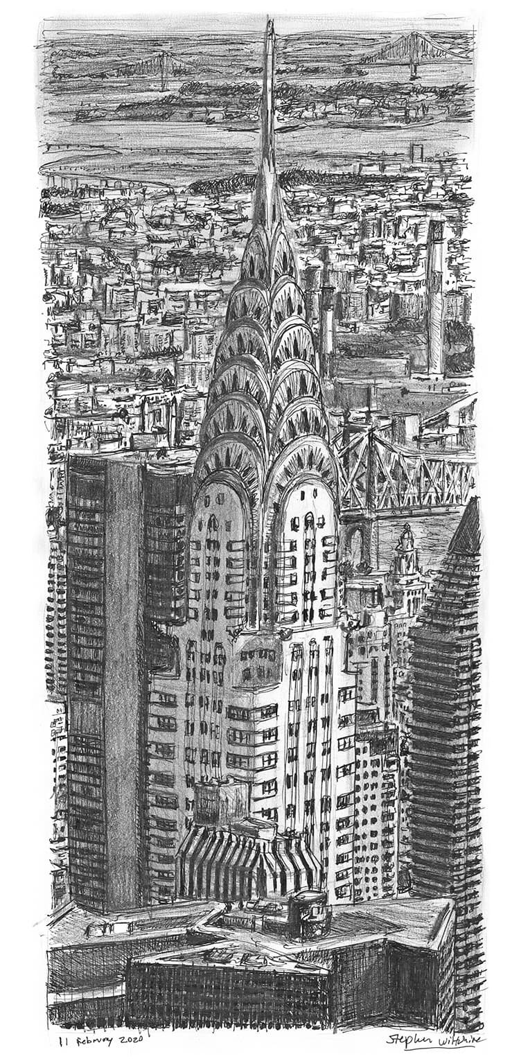 Drawing of Chrysler Building, New York