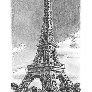 Drawing of Eiffel Tower, Paris