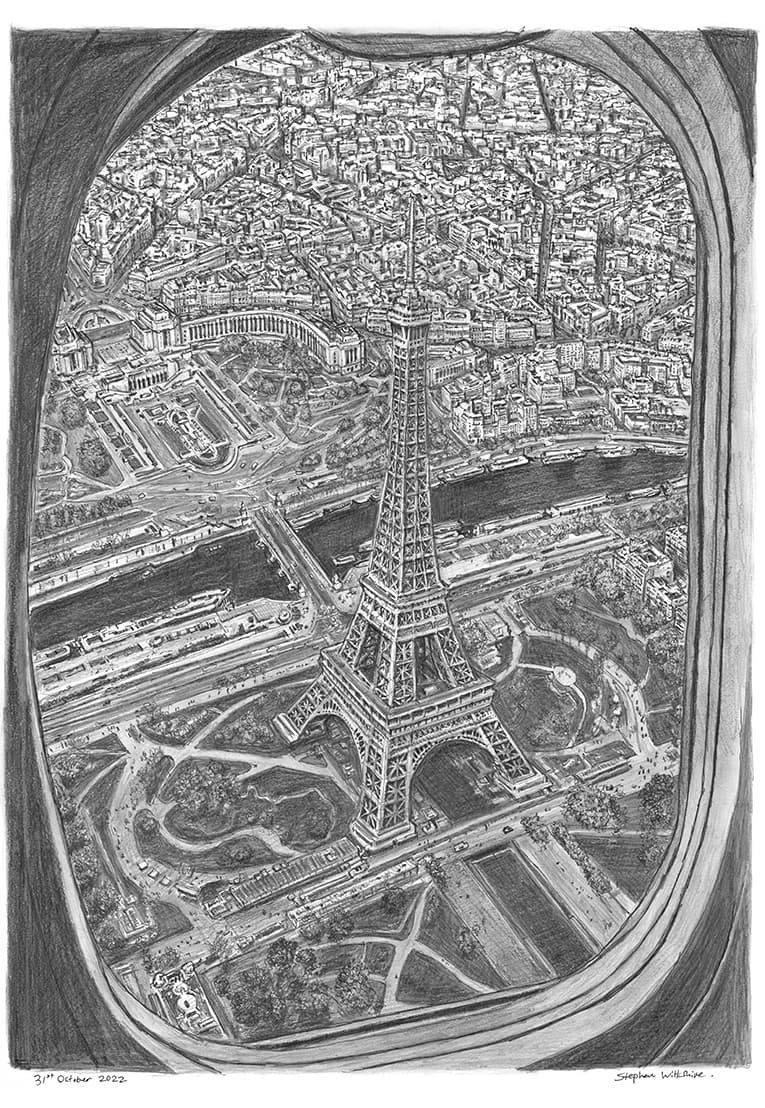 Limited Editions of Plane view of Eiffel Tower