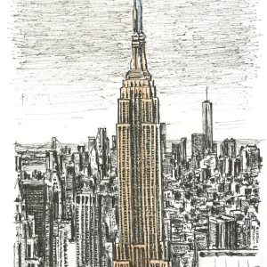 Drawing of Empire State Building NY