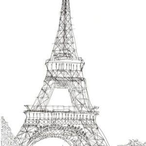 Drawing of Eiffel Tower - 1988