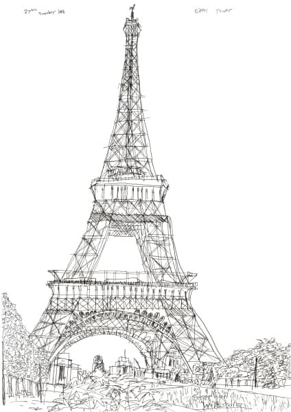 Drawing of Eiffel Tower - 1988