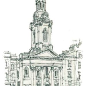 Drawing of Church in Notting Hill 1998