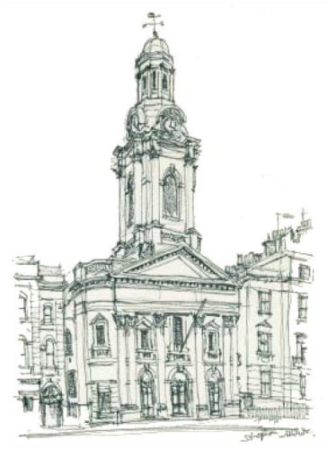 Drawing of Church in Notting Hill 1998