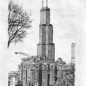 Drawing of Chicago, Sears Tower 2003