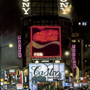 Prints of Times Square at night oil on board Painting