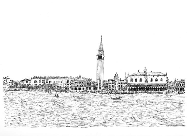 Drawing of View from San Giorgio Maggiore
