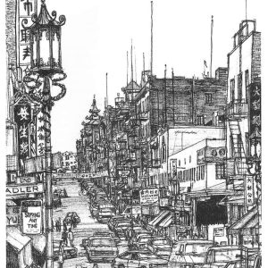 Drawing of Chinatown San Francisco