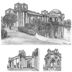 Drawing of Palace of Fine Arts