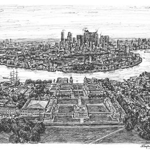 of Canary Wharf from the Greenwich Observatory