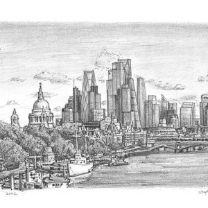 Drawing of City of London ten years in the future