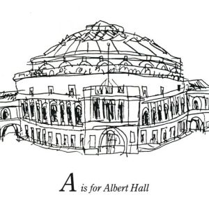Drawing of London Alphabet - A for Albert Hall