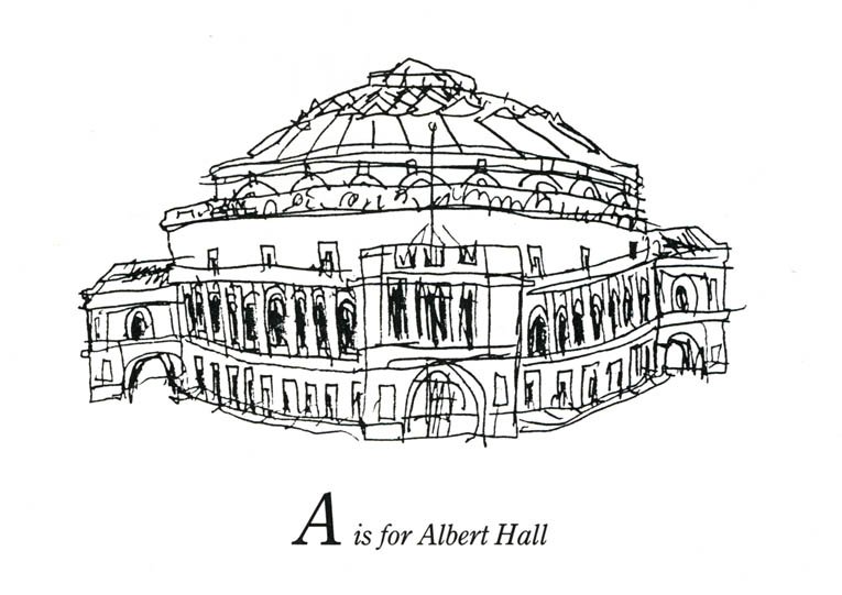 Drawing of London Alphabet - A for Albert Hall