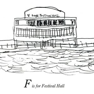 Drawing of London Alphabet - F for Festival Hall