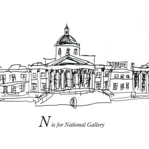 Drawing of London Alphabet - N for National Gallery