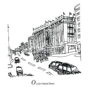 Drawing of London Alphabet - O for Oxford Street