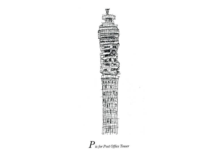of London Alphabet - P for Post Office Tower