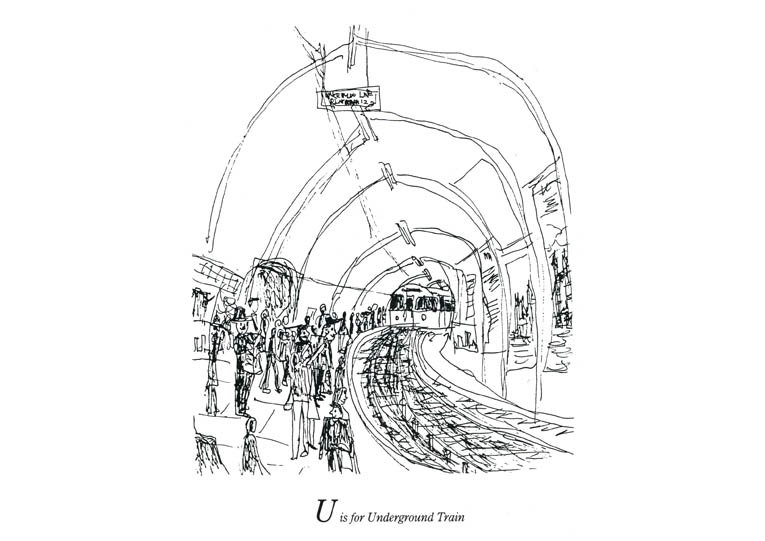 of London Alphabet - U for Underground Train