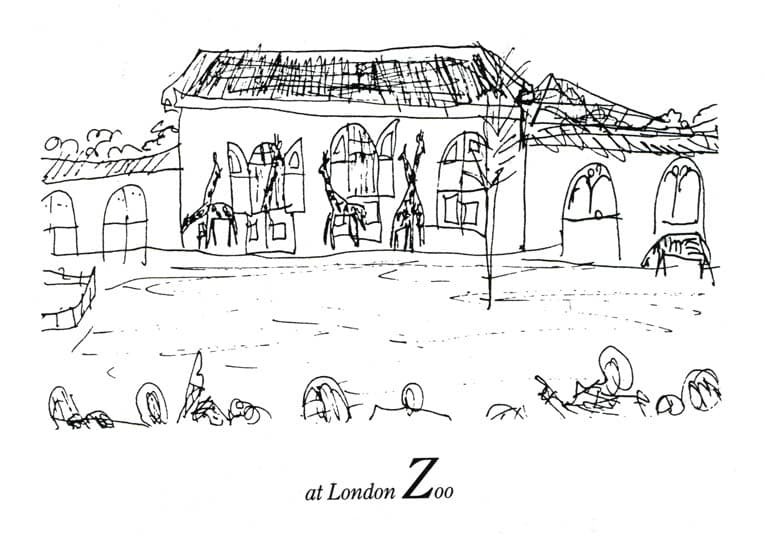 Drawing of London Alphabet - Z for London Zoo