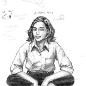 the Original Drawing of Portrait of Amanda Peet