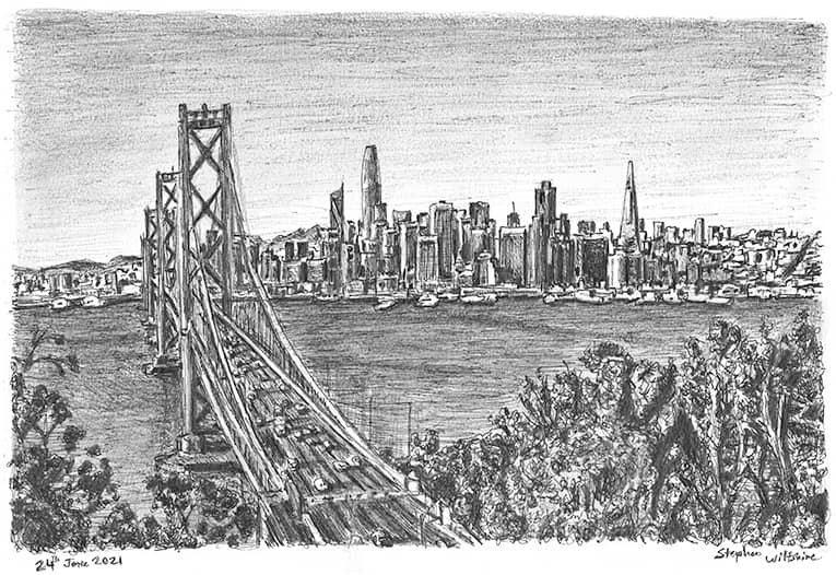 Drawing of San Francisco Skyline