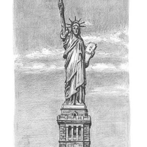 Drawing of Statue of Liberty, New York