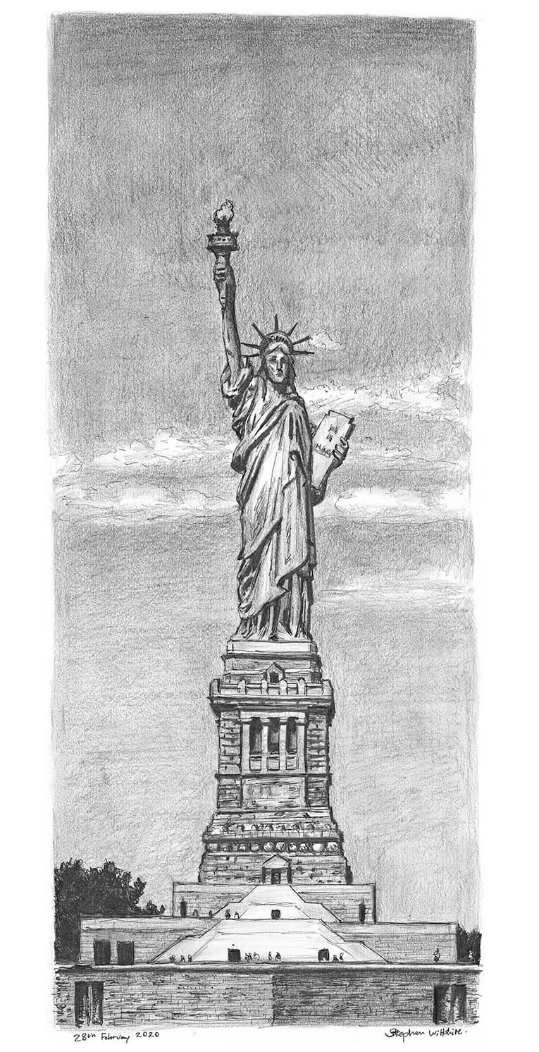 Drawing of Statue of Liberty, New York