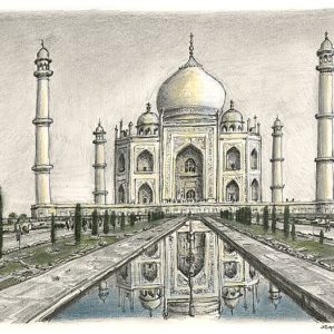 Drawing of Taj Mahal, India - Drawings of India