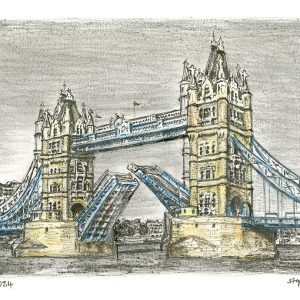 Frame the Original Tower Bridge London Drawing by Stephen Wiltshire