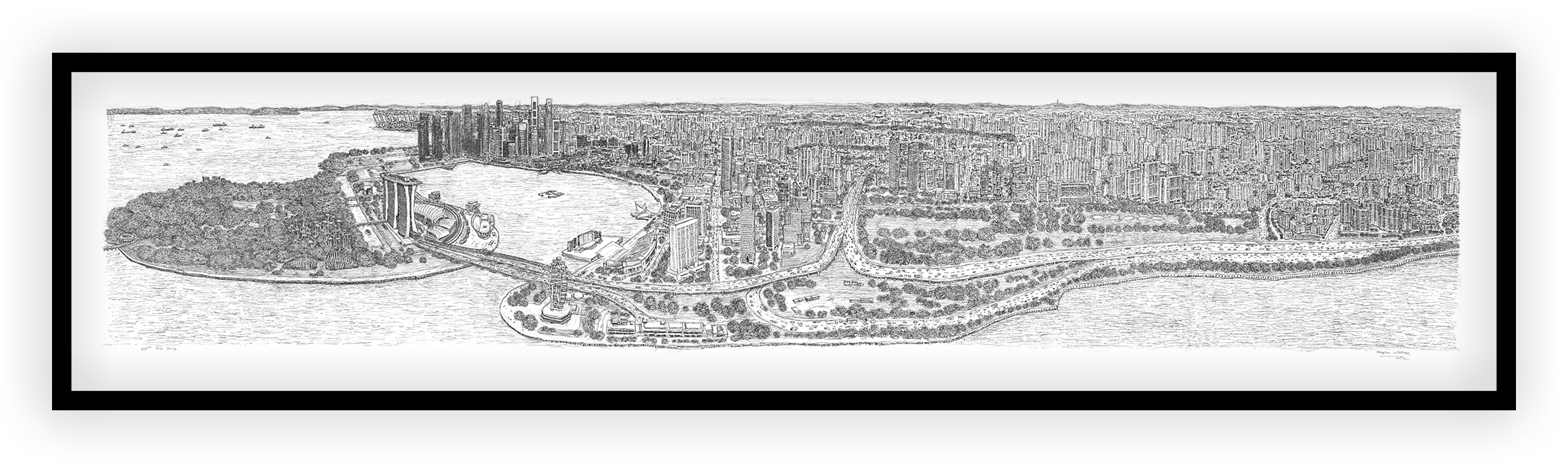 Singapore Panorama Drawing