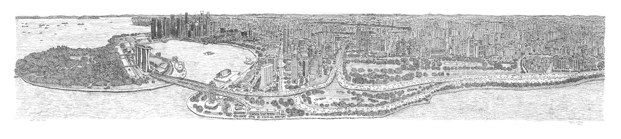 Singapore artwork by Stephen Wiltshire