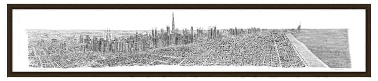 Dubai Panorama Drawing - Cityscape Art