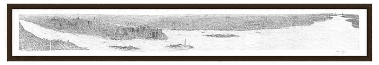 New York Panorama Drawing