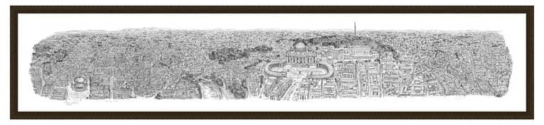 Rome Panorama Drawing - Sketches of Rome