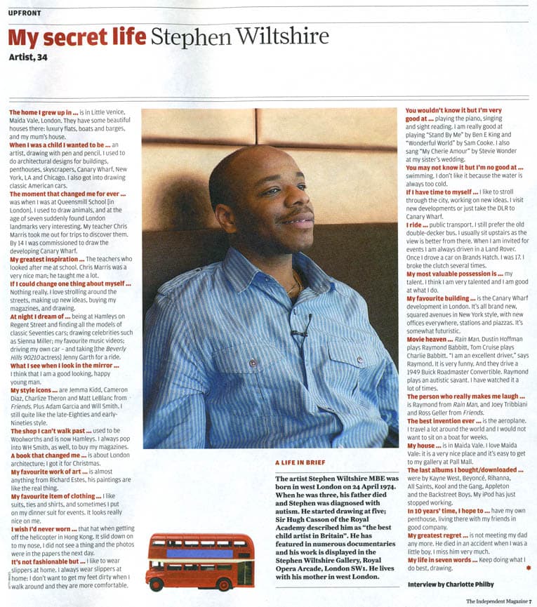 My Secret Life Stephen Wiltshire