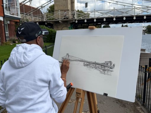 Stephen Wiltshire Draws Marlow Bridge on the Thames