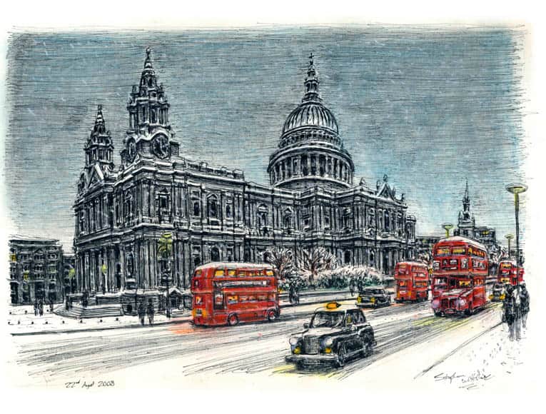 St Paul's Cathedral in the Snow